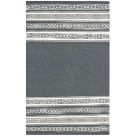 Safavieh Dhurries Hand Woven Flat Weave Rectangle Rug- Dark Grey- 4 x 6 ft. DHU601D-4